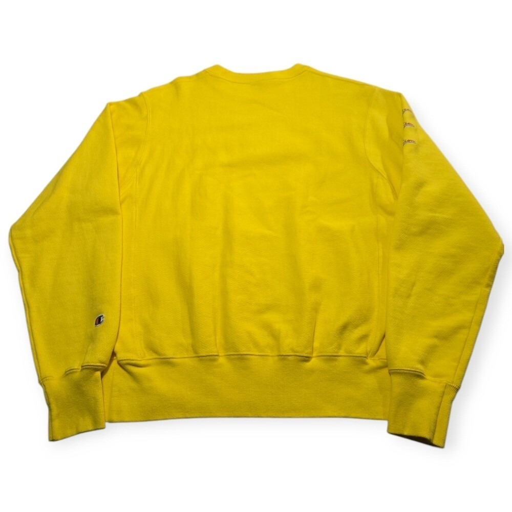 Champion Unisex Reverse Weave Retro Embroidered Logo Sweatshirt Bright Yellow S - Picture 11 of 14